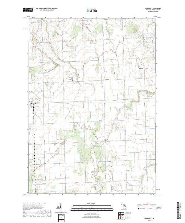 Kinde East 2023 topographic map thumbnail