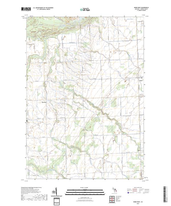 Kinde West topographic map thumbnail