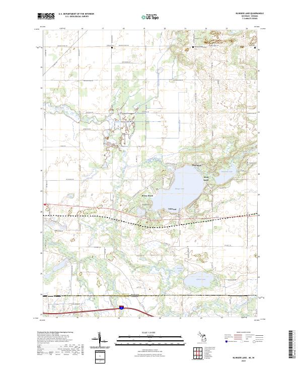 Klinger Lake topographic map thumbnail