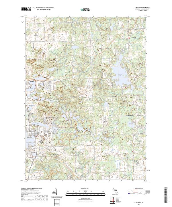 Lake Orion topographic map thumbnail