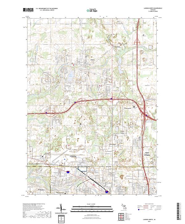 Lansing North topographic map thumbnail