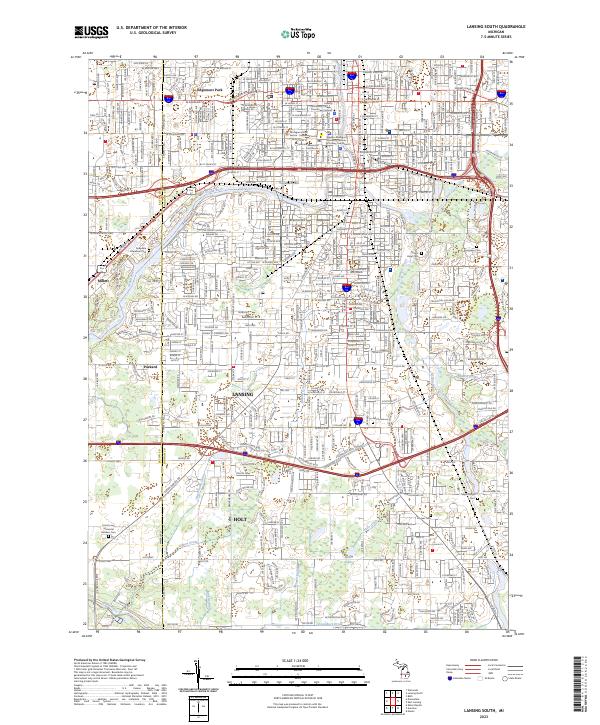 Lansing South topographic map thumbnail