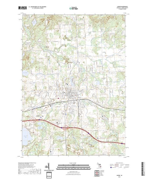 Lapeer 2023 topographic map thumbnail
