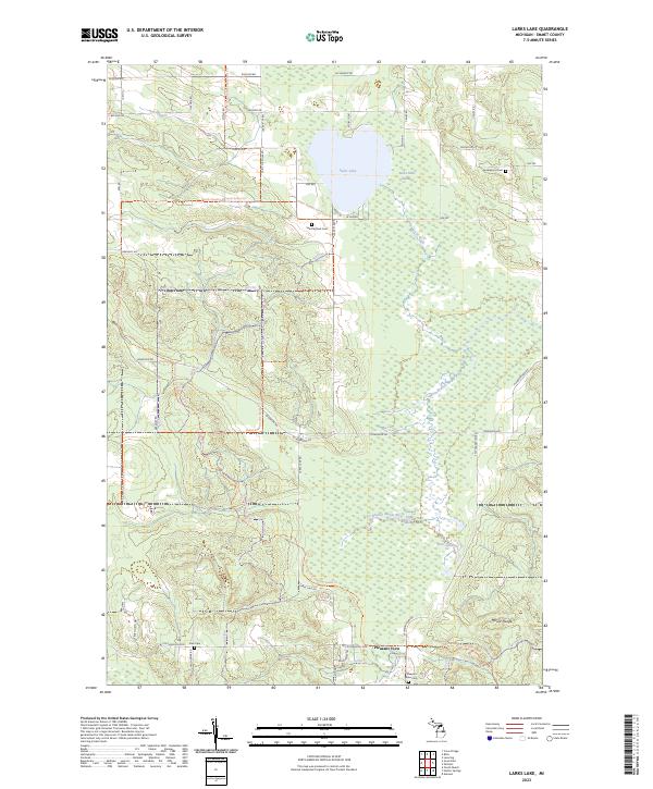 Larks Lake 2023 topographic map thumbnail