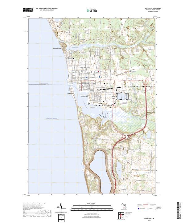 Ludington topographic map thumbnail