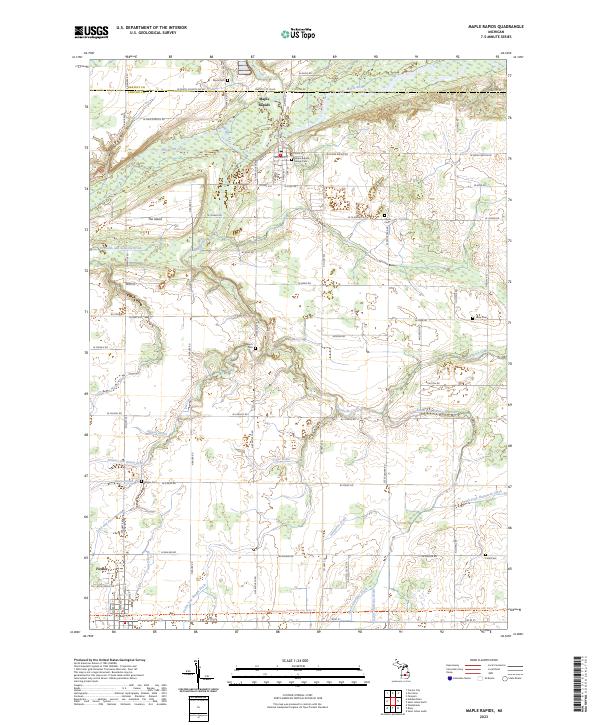 Maple Rapids topographic map thumbnail