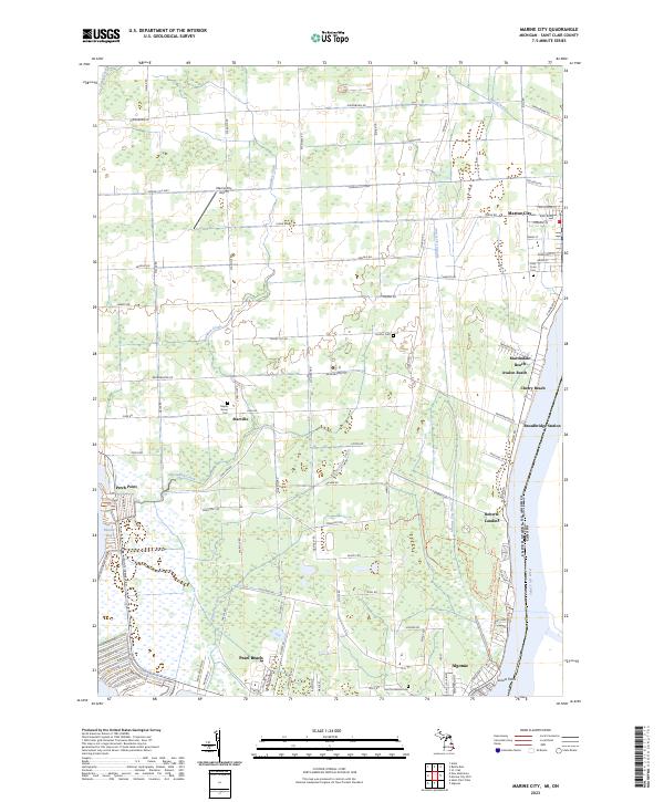 Marine City topographic map thumbnail