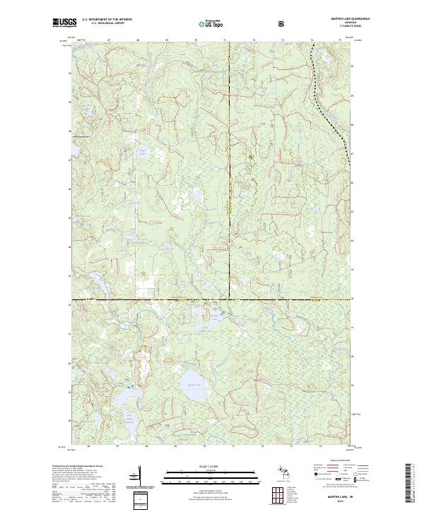Marten Lake topographic map thumbnail