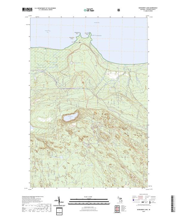 McNearney Lake topographic map thumbnail