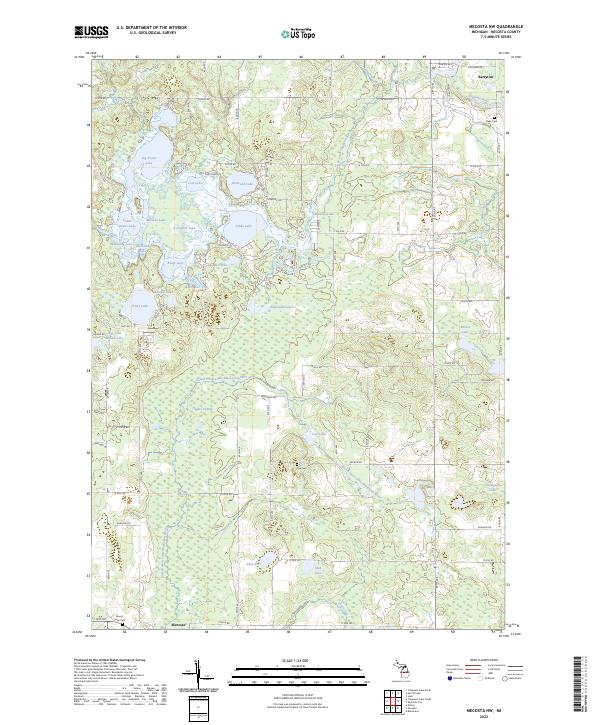 Mecosta NW topographic map thumbnail