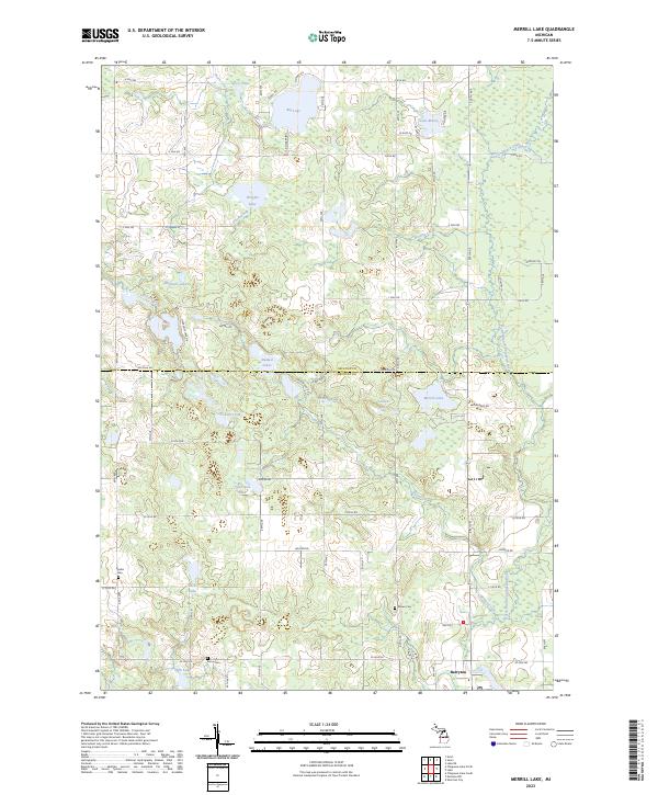 Merrill Lake 2023 topographic map thumbnail