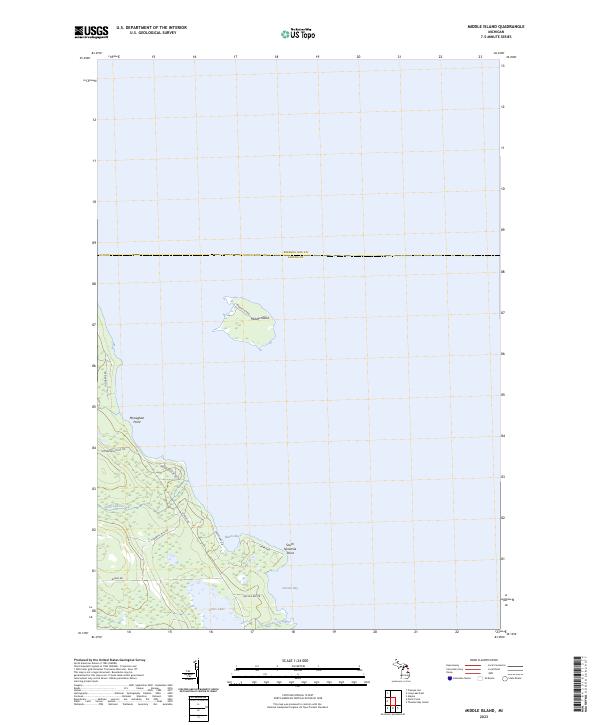Middle Island topographic map thumbnail
