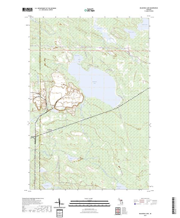 Milakokia Lake topographic map thumbnail