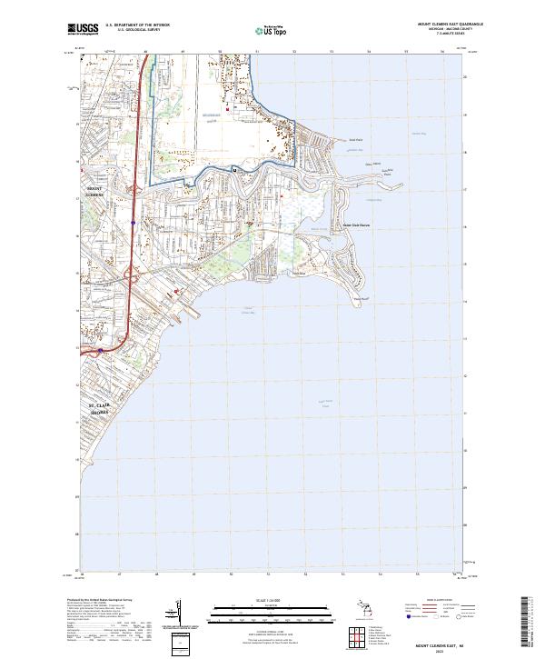 Mount Clemens East topographic map thumbnail