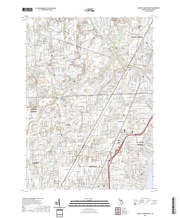 Mount Clemens West topographic map thumbnail