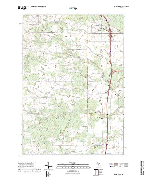 Mount Forest topographic map thumbnail