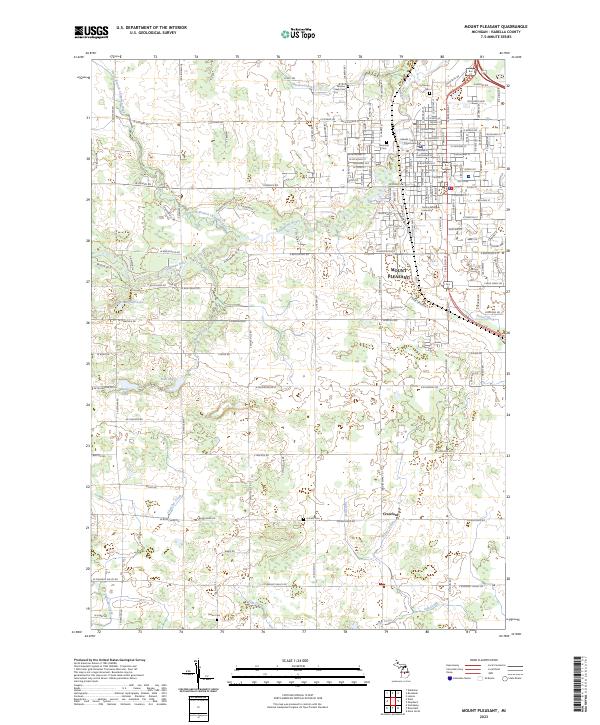 Mount Pleasant 2023 topographic map thumbnail