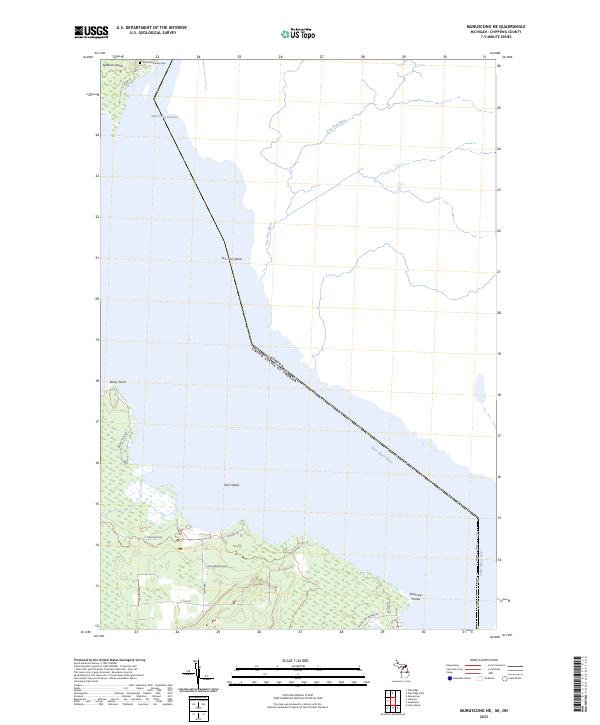 Munuscong NE 2023 topographic map thumbnail