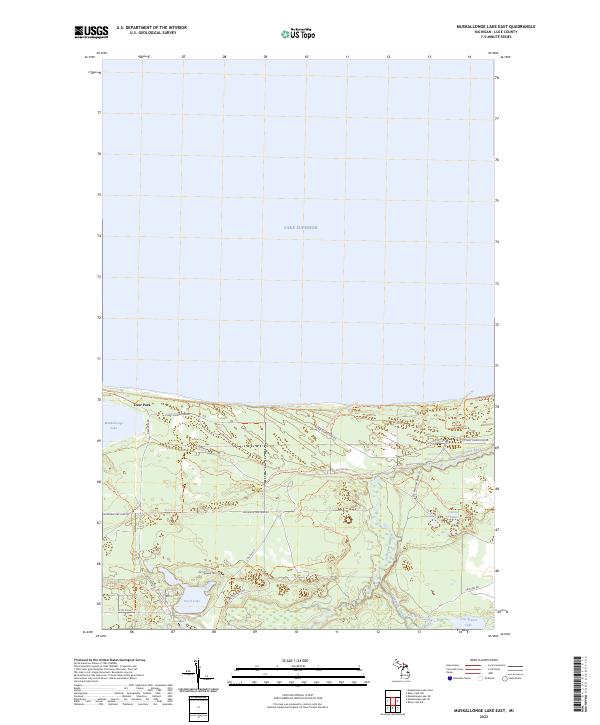 Muskallonge Lake East topographic map thumbnail