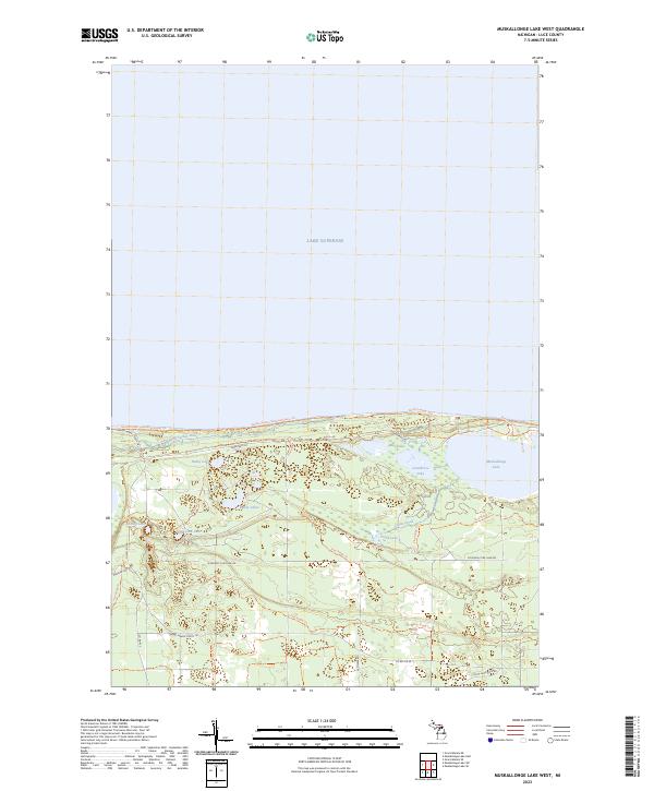 Muskallonge Lake West topographic map thumbnail
