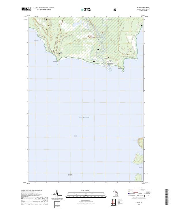 Nahma topographic map thumbnail