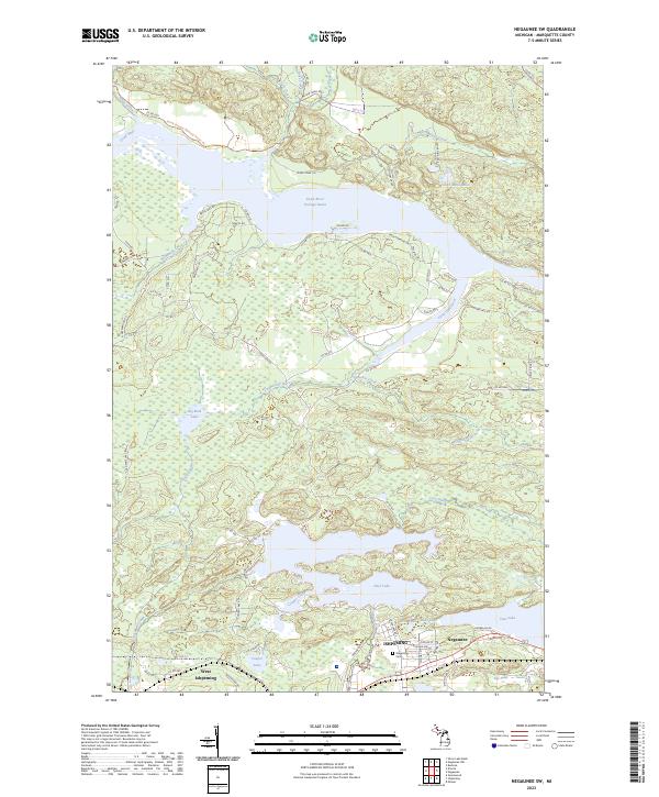 Negaunee SW topographic map thumbnail