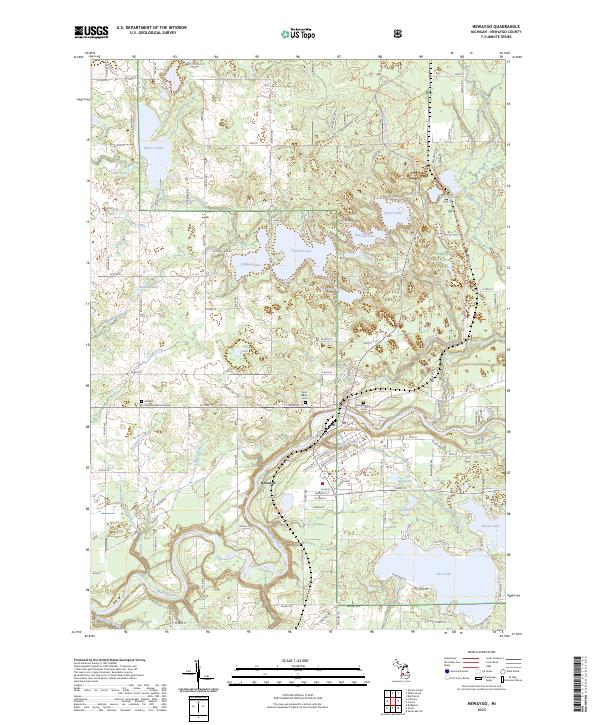 Newaygo topographic map thumbnail