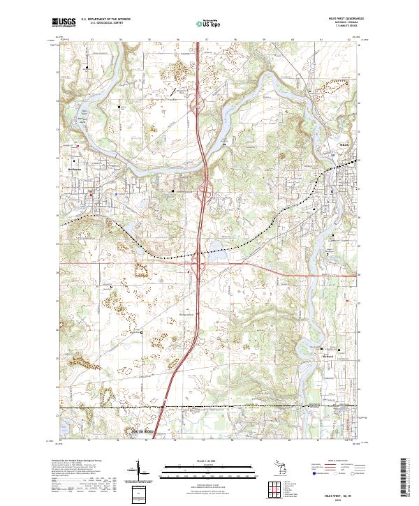 Niles West 2023 topographic map thumbnail