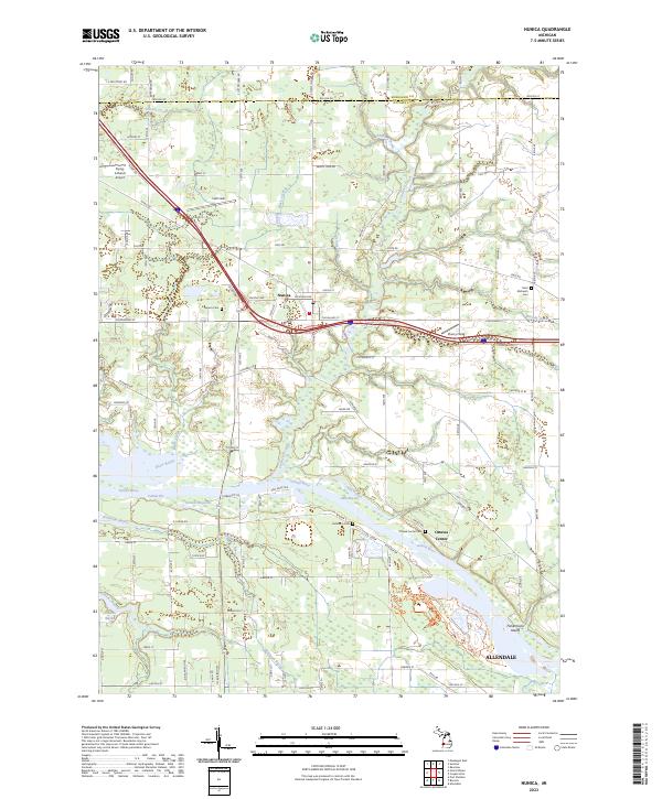 Nunica 2023 topographic map thumbnail