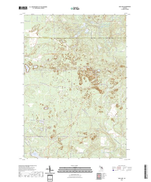 Oak Lake topographic map thumbnail