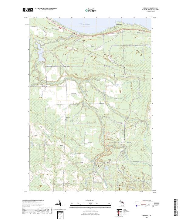 Ocqueoc topographic map thumbnail