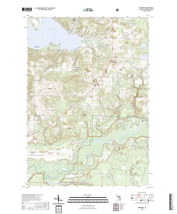 Onekama 2023 topographic map thumbnail