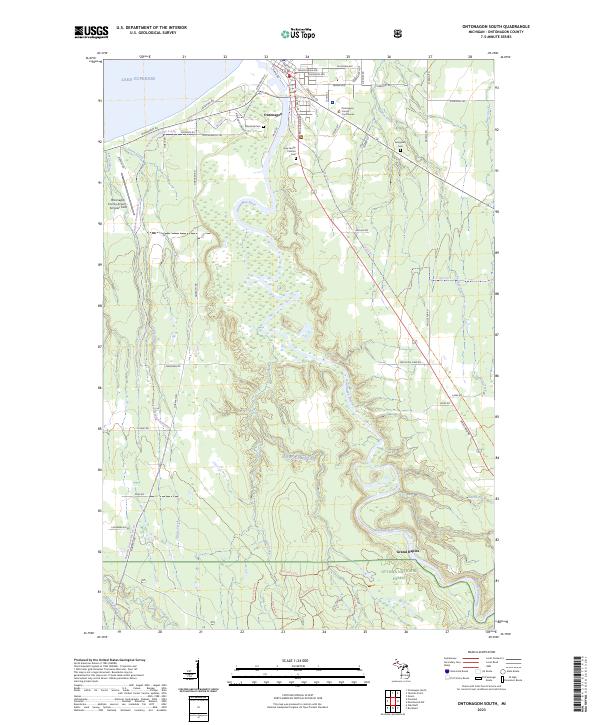 Ontonagon South topographic map thumbnail