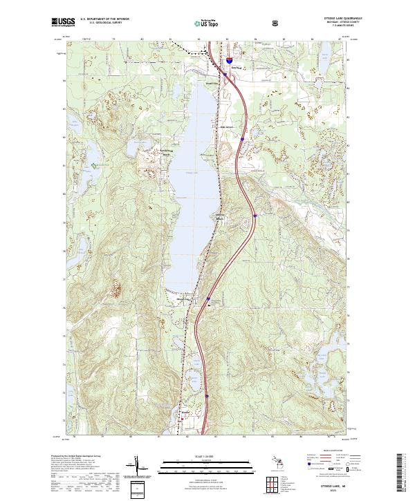 Otsego Lake topographic map thumbnail