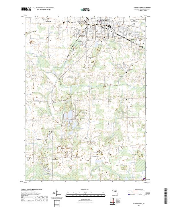 Owosso South topographic map thumbnail