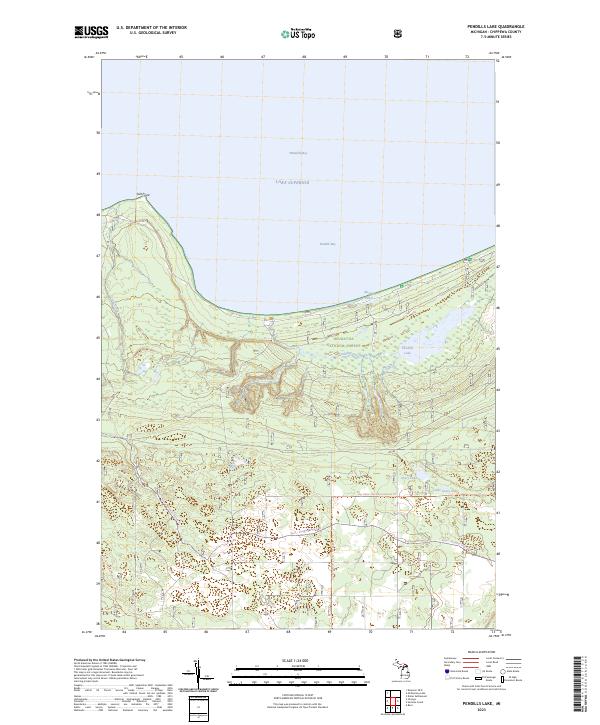 Pendills Lake topographic map thumbnail