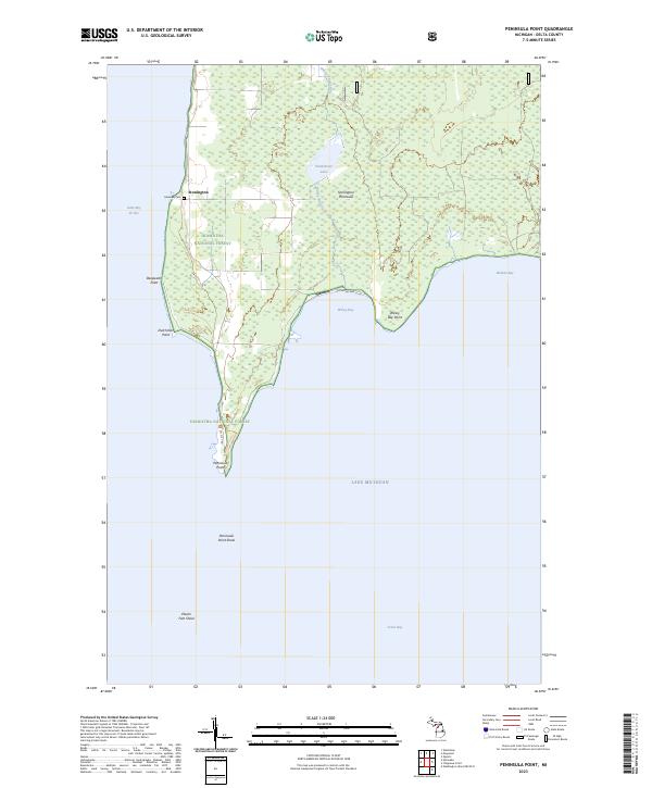 Peninsula Point 2023 topographic map thumbnail