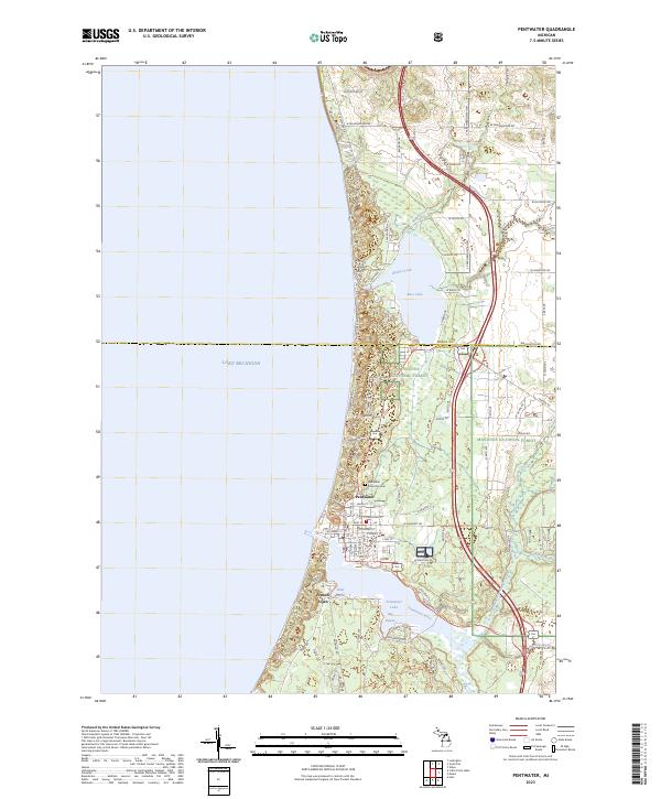 Pentwater 2023 topographic map thumbnail