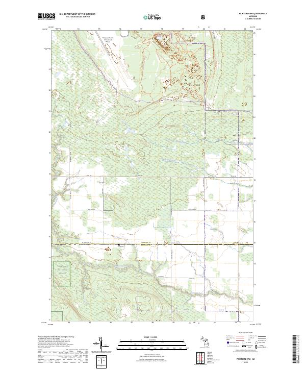 Pickford NW 2023 topographic map thumbnail