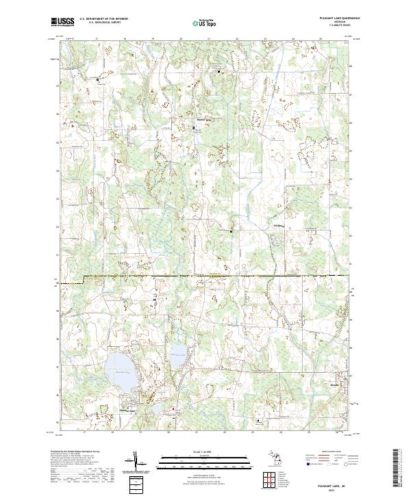 Pleasant Lake 2023 topographic map thumbnail