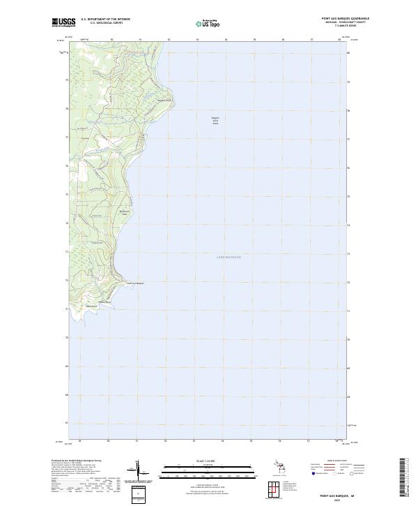 Point Aux Barques 2023 topographic map thumbnail