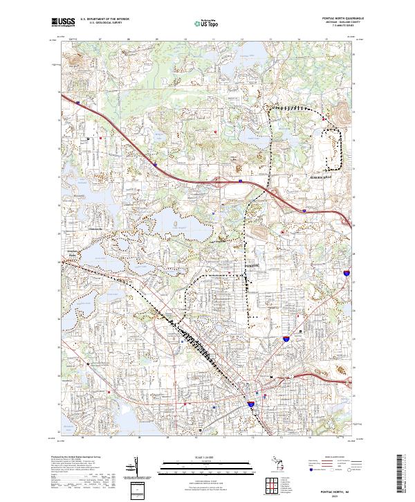 Pontiac North topographic map thumbnail