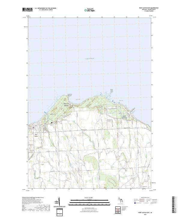 Port Austin East topographic map thumbnail