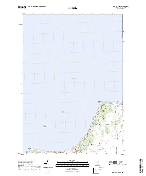 Port Austin West topographic map thumbnail