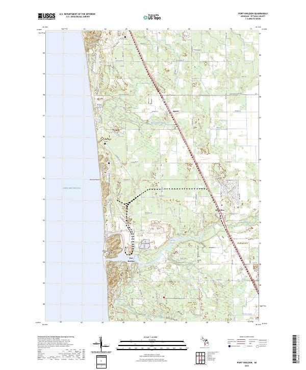 Port Sheldon topographic map thumbnail