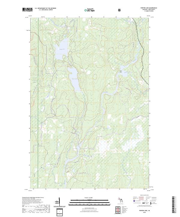 Porter Lake 2023 topographic map thumbnail