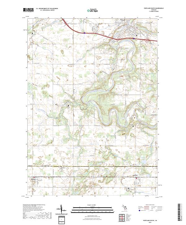 Portland South topographic map thumbnail