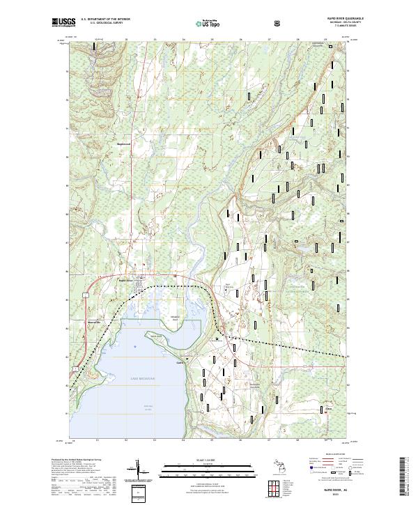 Rapid River 2023 topographic map thumbnail