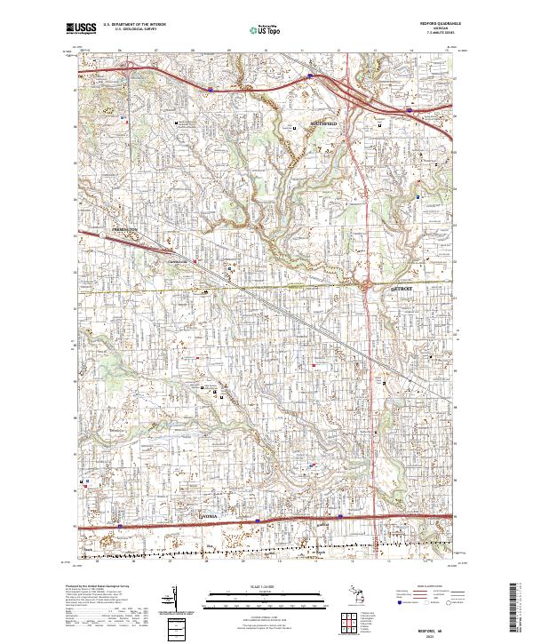 Redford 2023 topographic map thumbnail