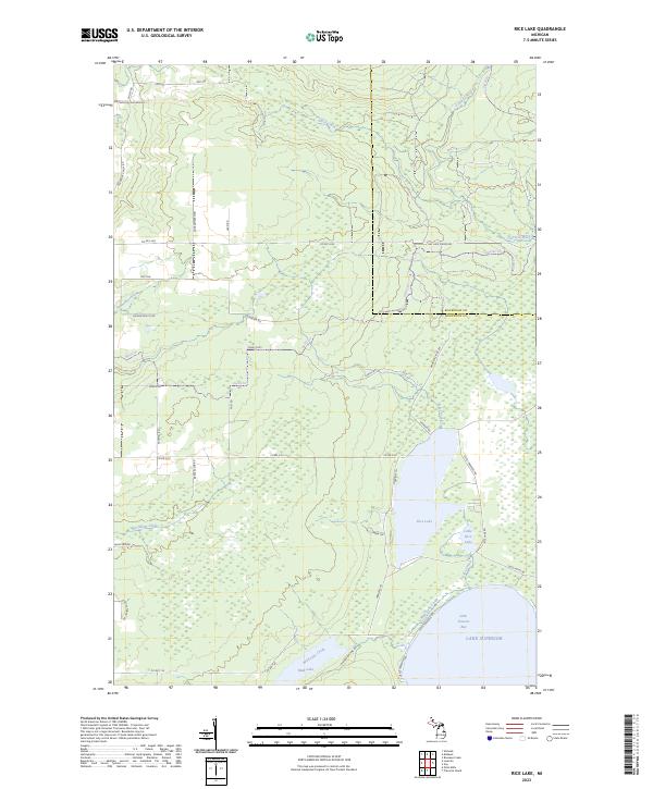 Rice Lake 2023 topographic map thumbnail